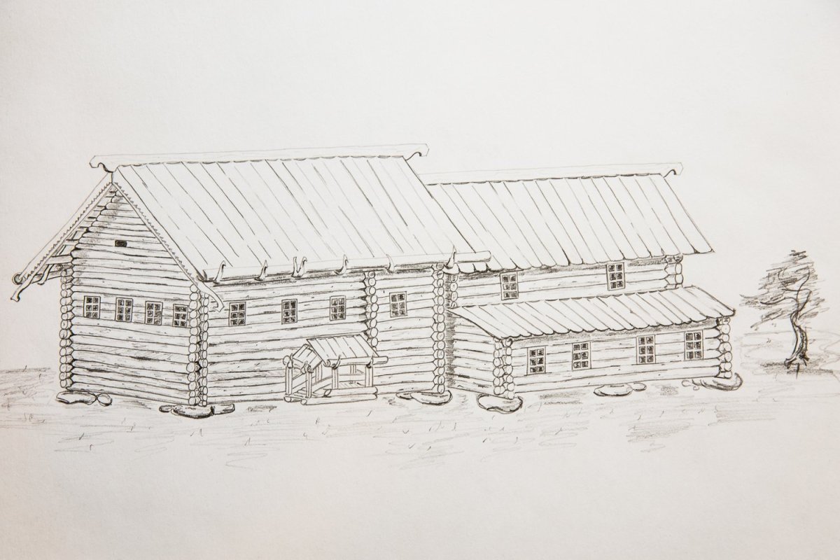 Изба рисунок