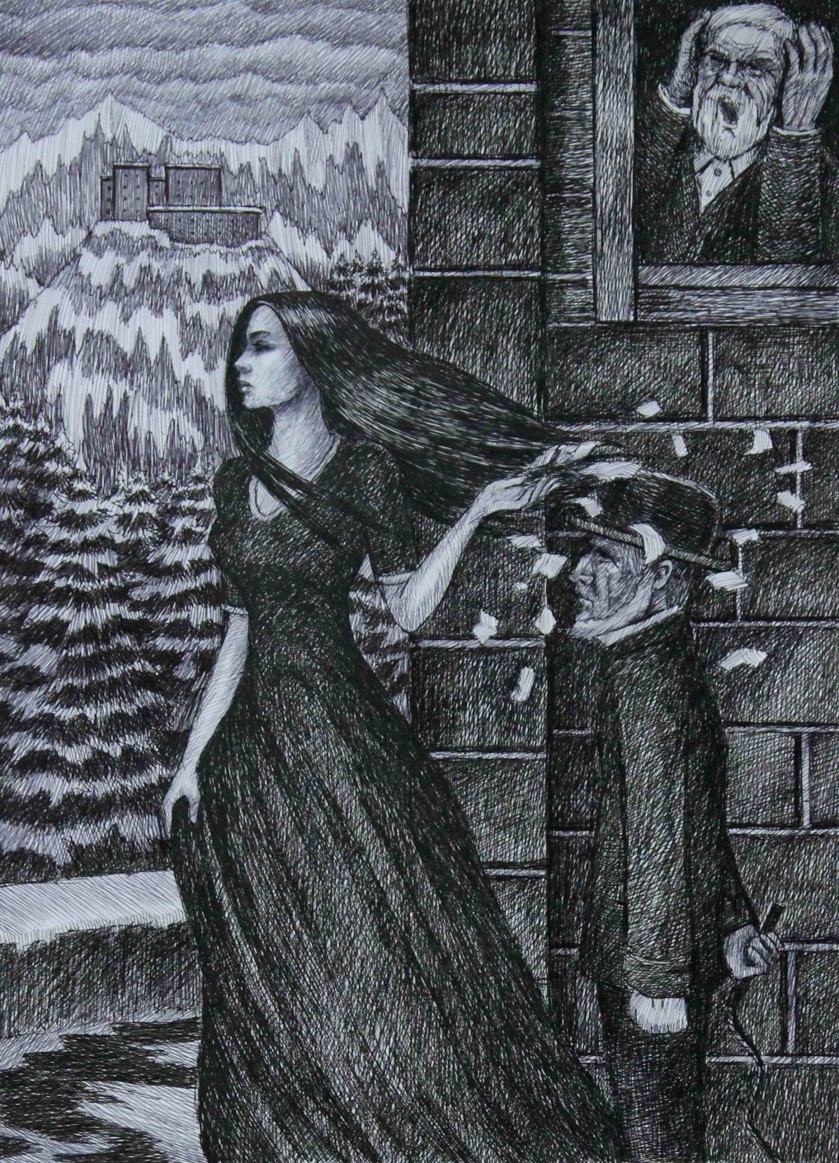 Иллюстрации к роману Кафки замок