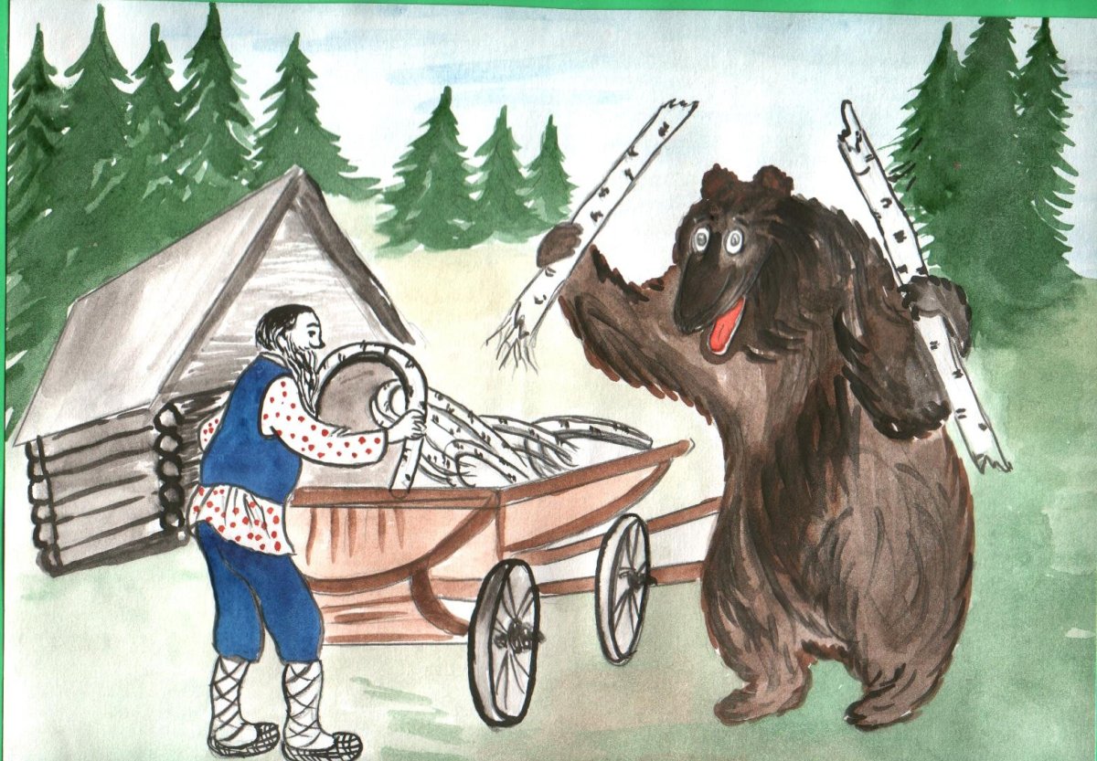 Корзинка с хлебом раскраска