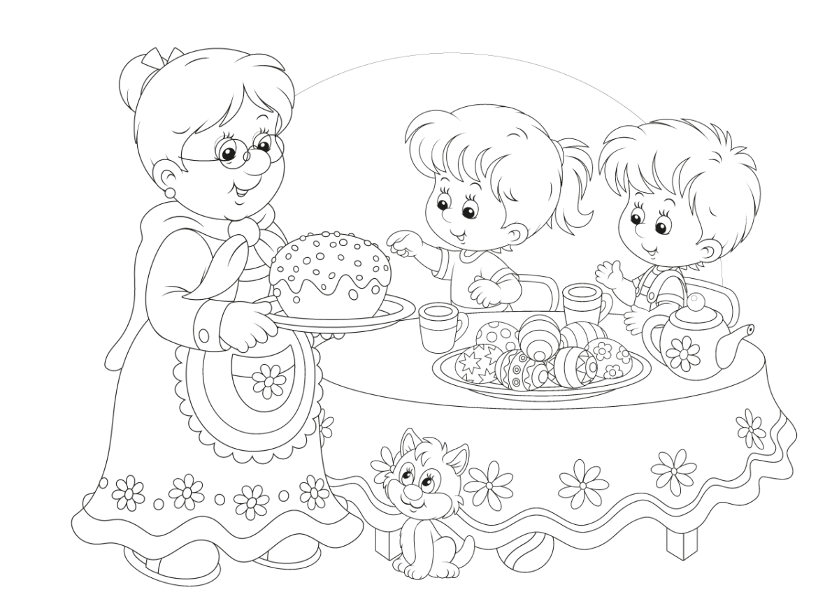 Раскраска бабушка