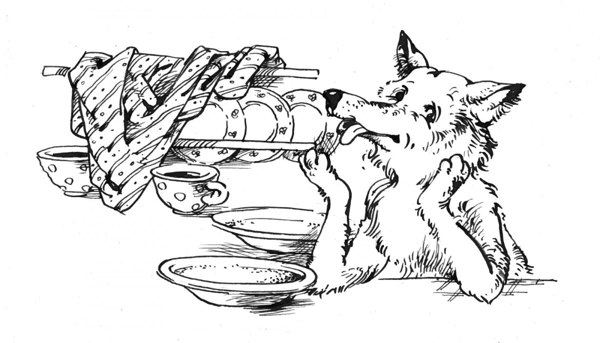 Сказка лиса и журавль раскраска для детей