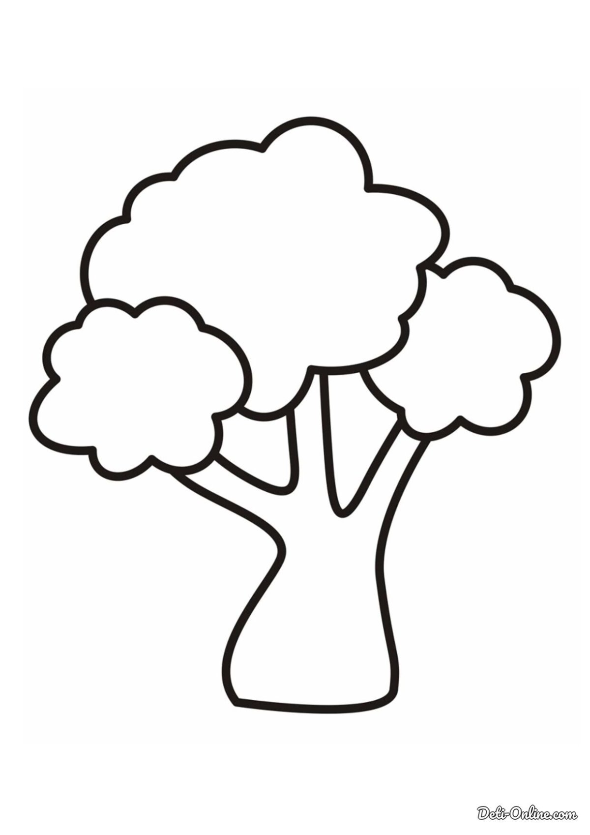 Раскраска крона дерева для детей