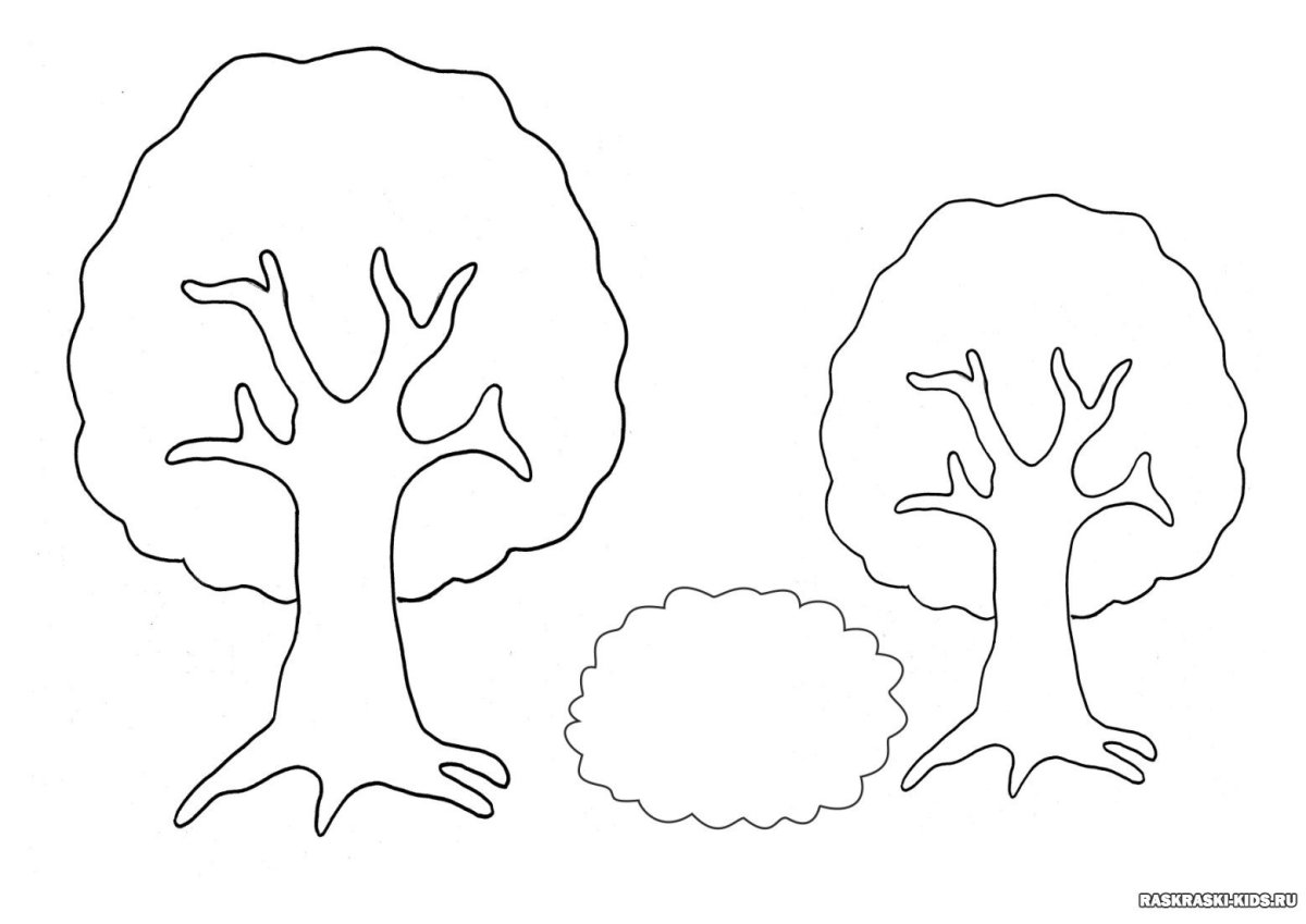 Дерево раскраска для детей