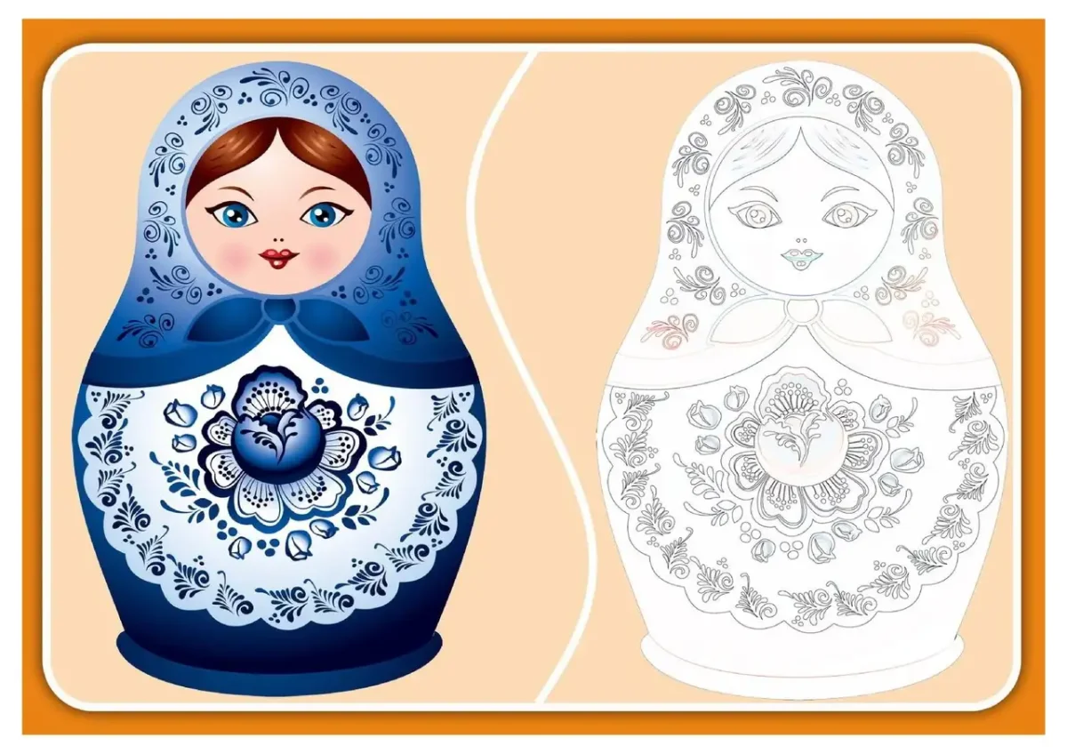 Раскрашивание матрешки в средней группе