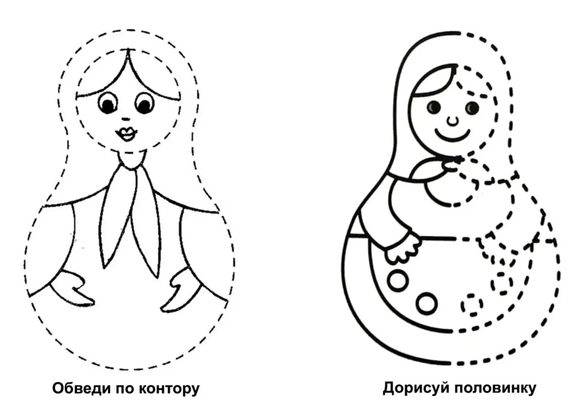 Трафарет матрешки 5 штук