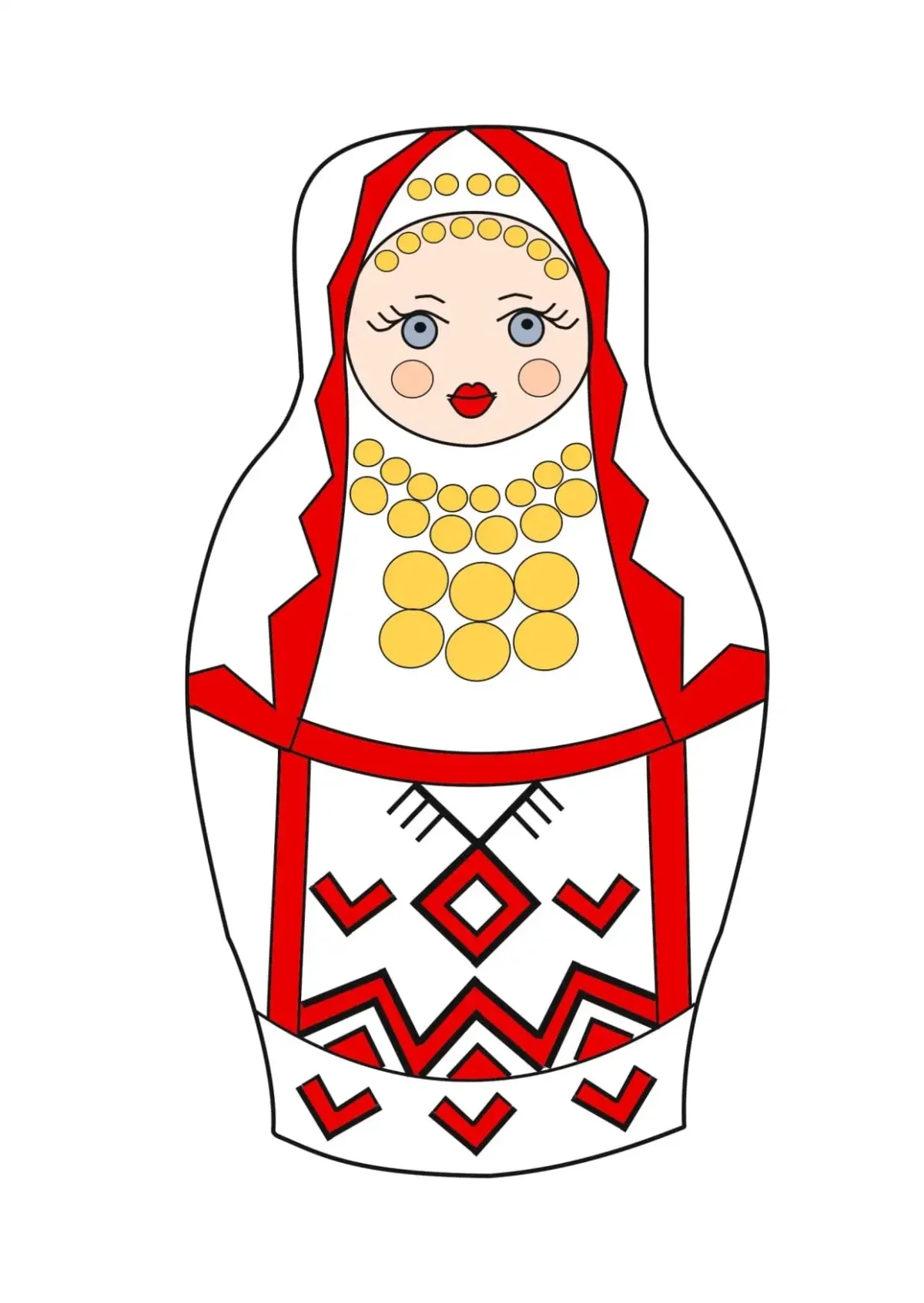 Раскраска Геометрическая Матрешка