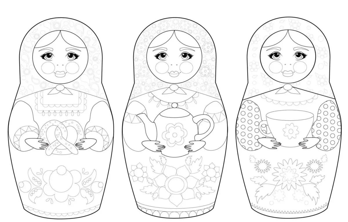 Матрешки для печати