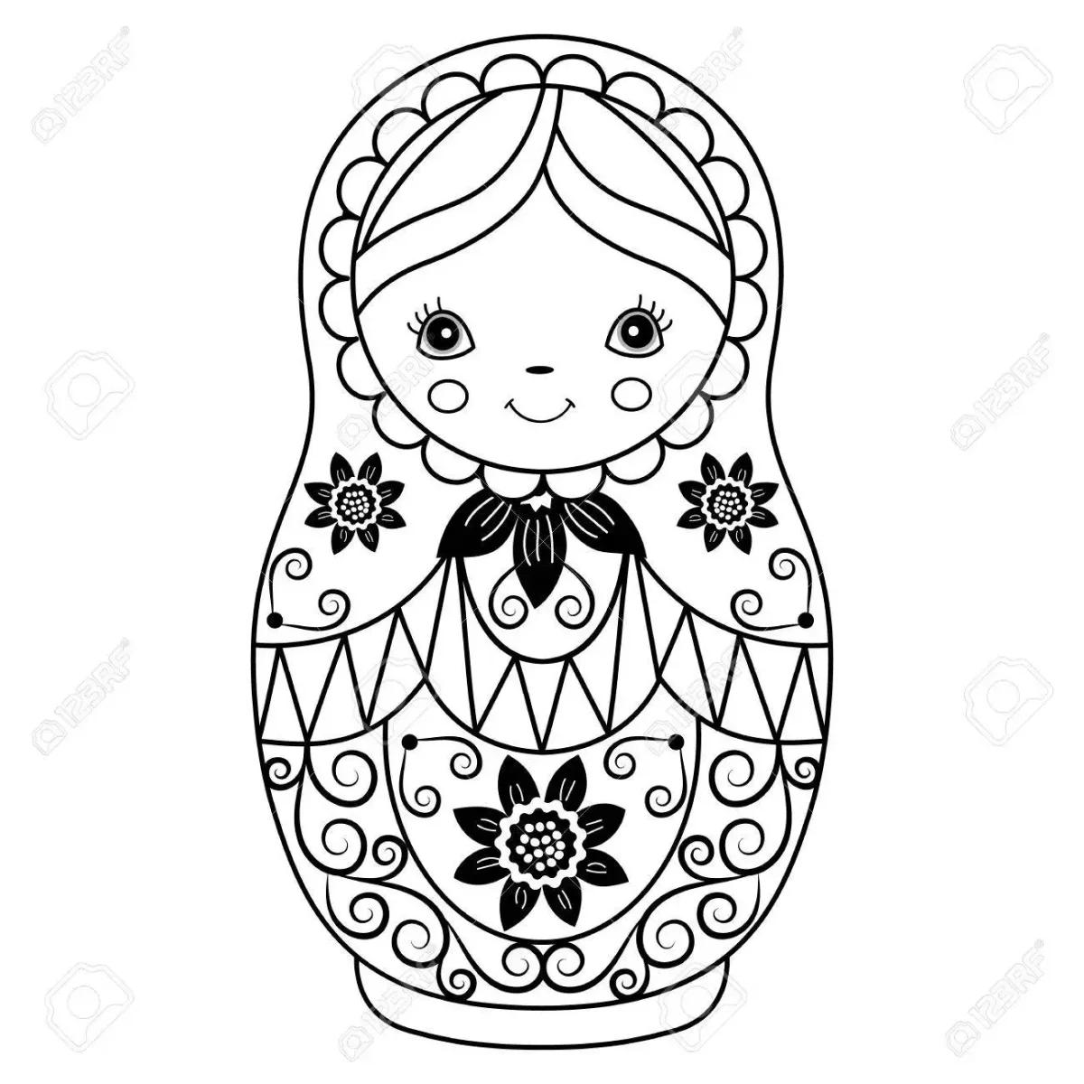 Раскраска Матрешка