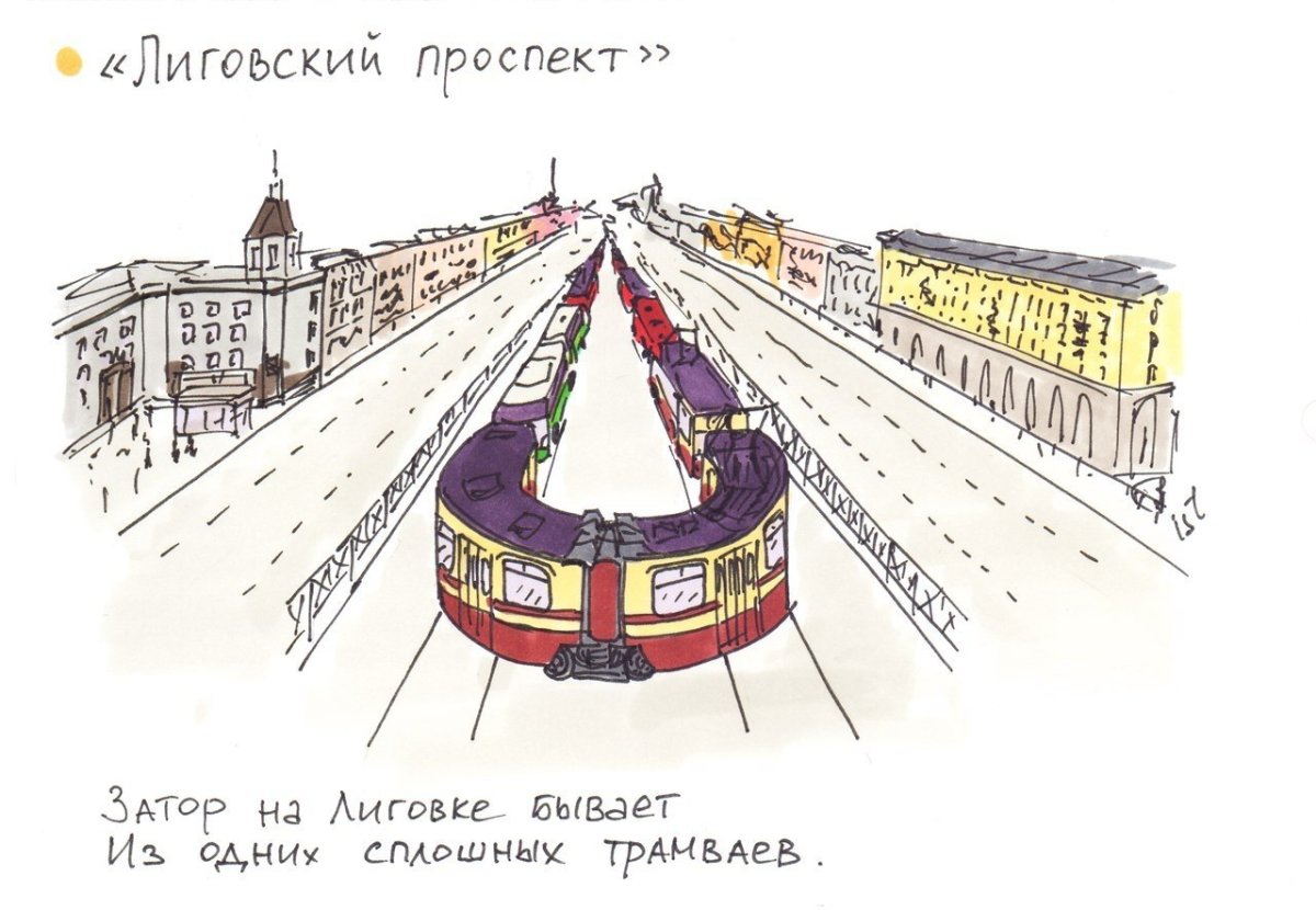 Поезд в перспективе