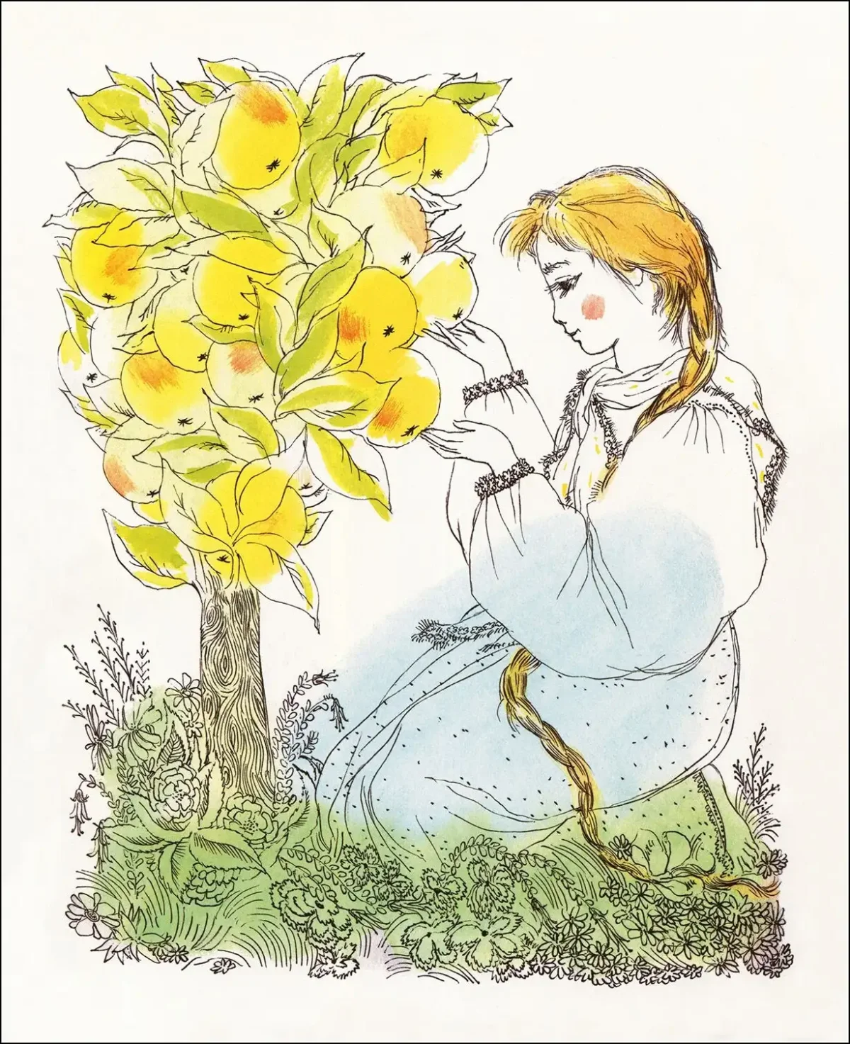 Девушка из сказки раскраска