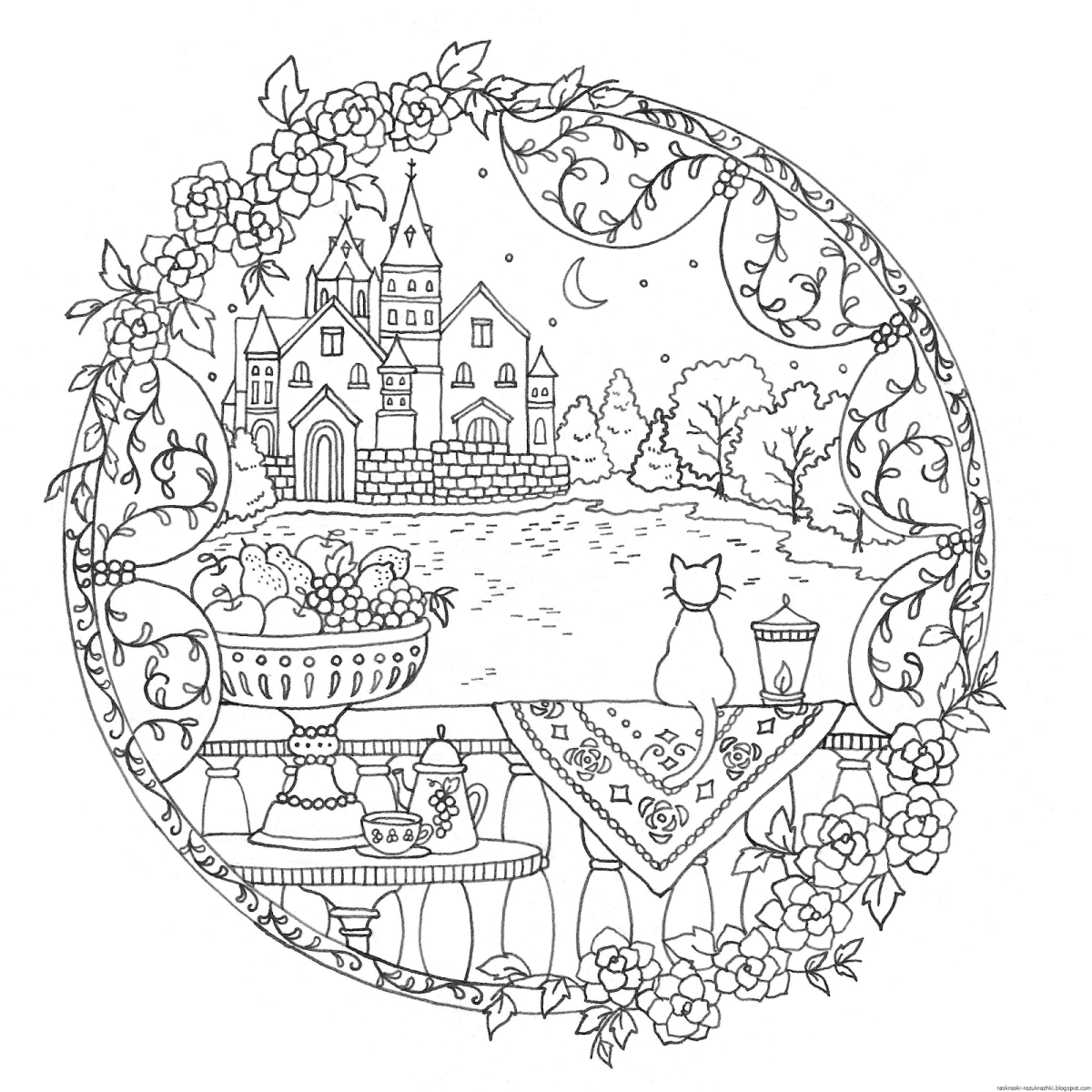 Церковь раскраска