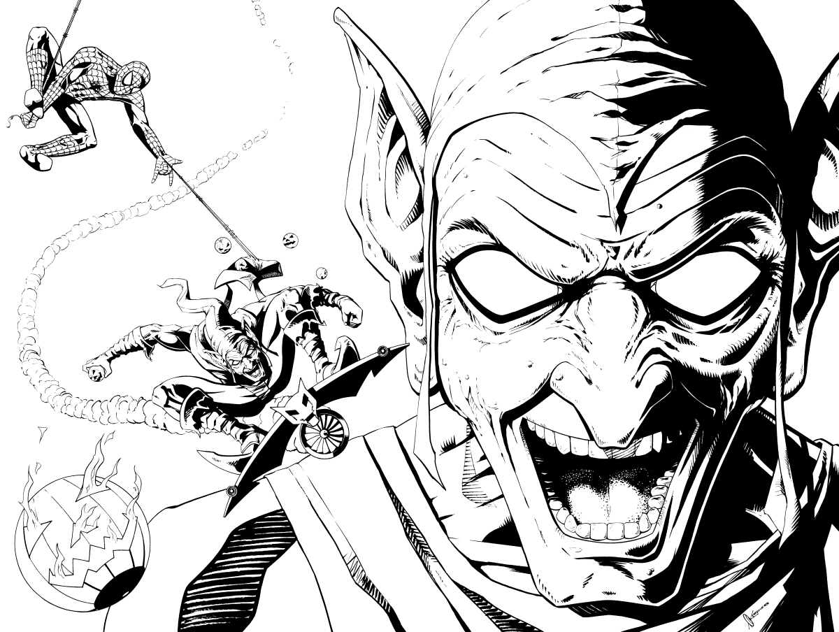 Зеленый Гоблин Марвел раскраска