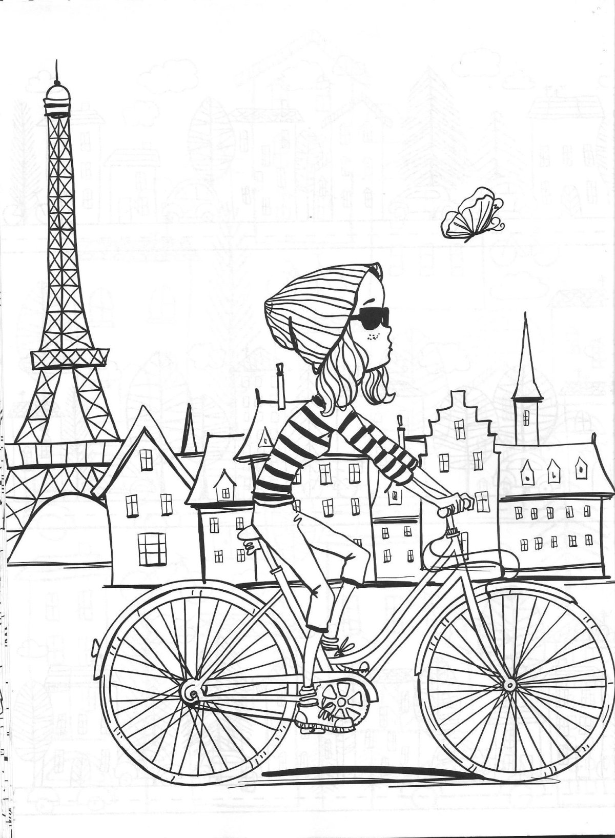 Эйфелева башня раскраска