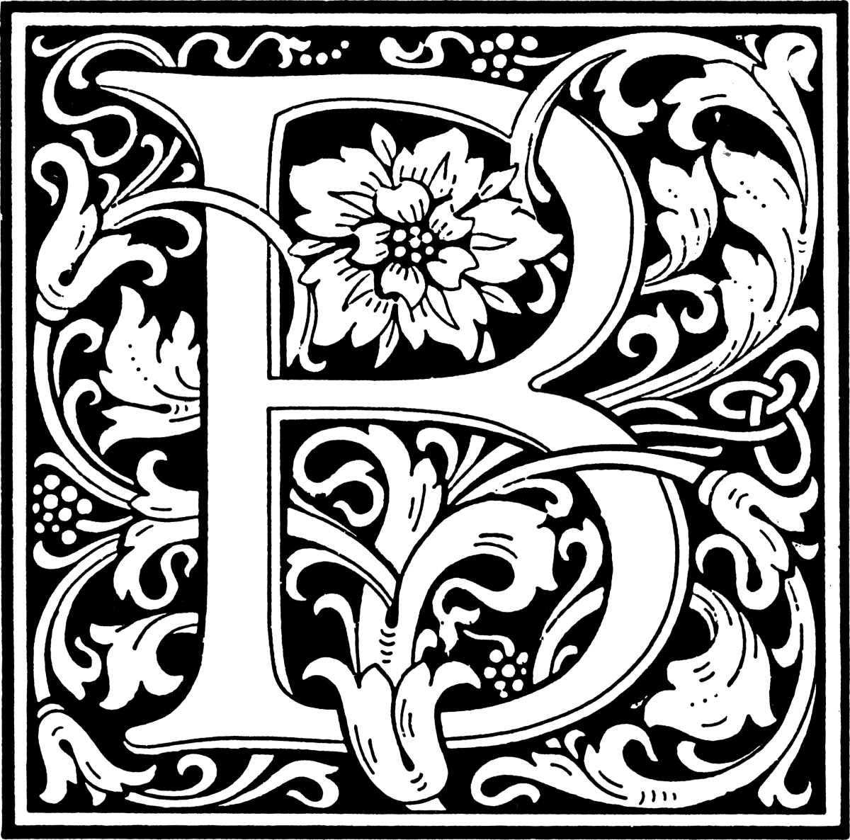 Монограмма b Уильям Моррис