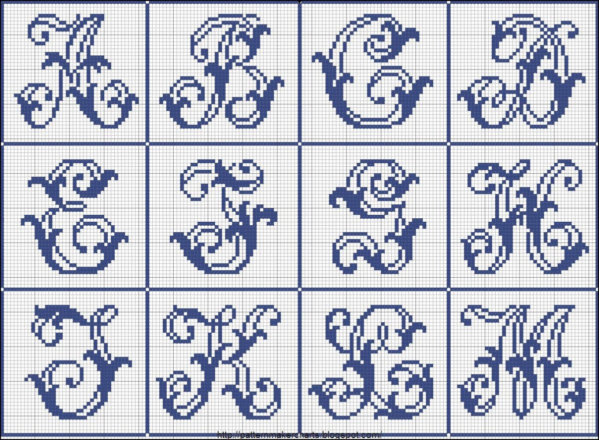 Монограмма вышивка крестом