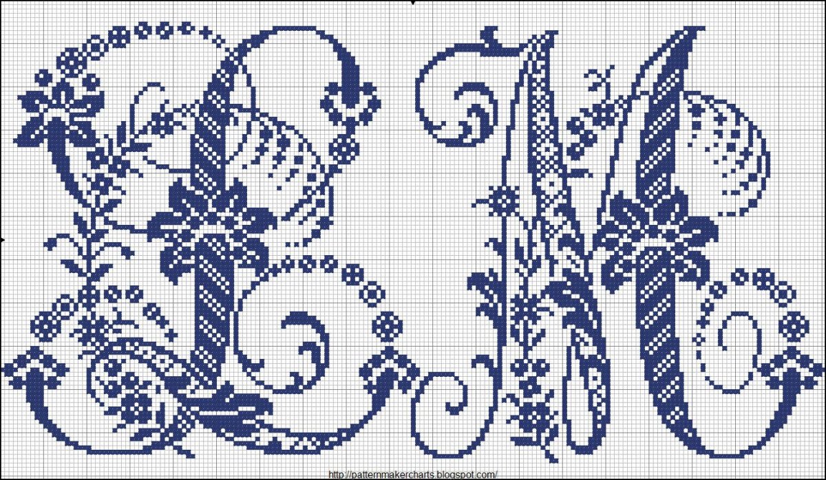 Вензель вышивка крестом