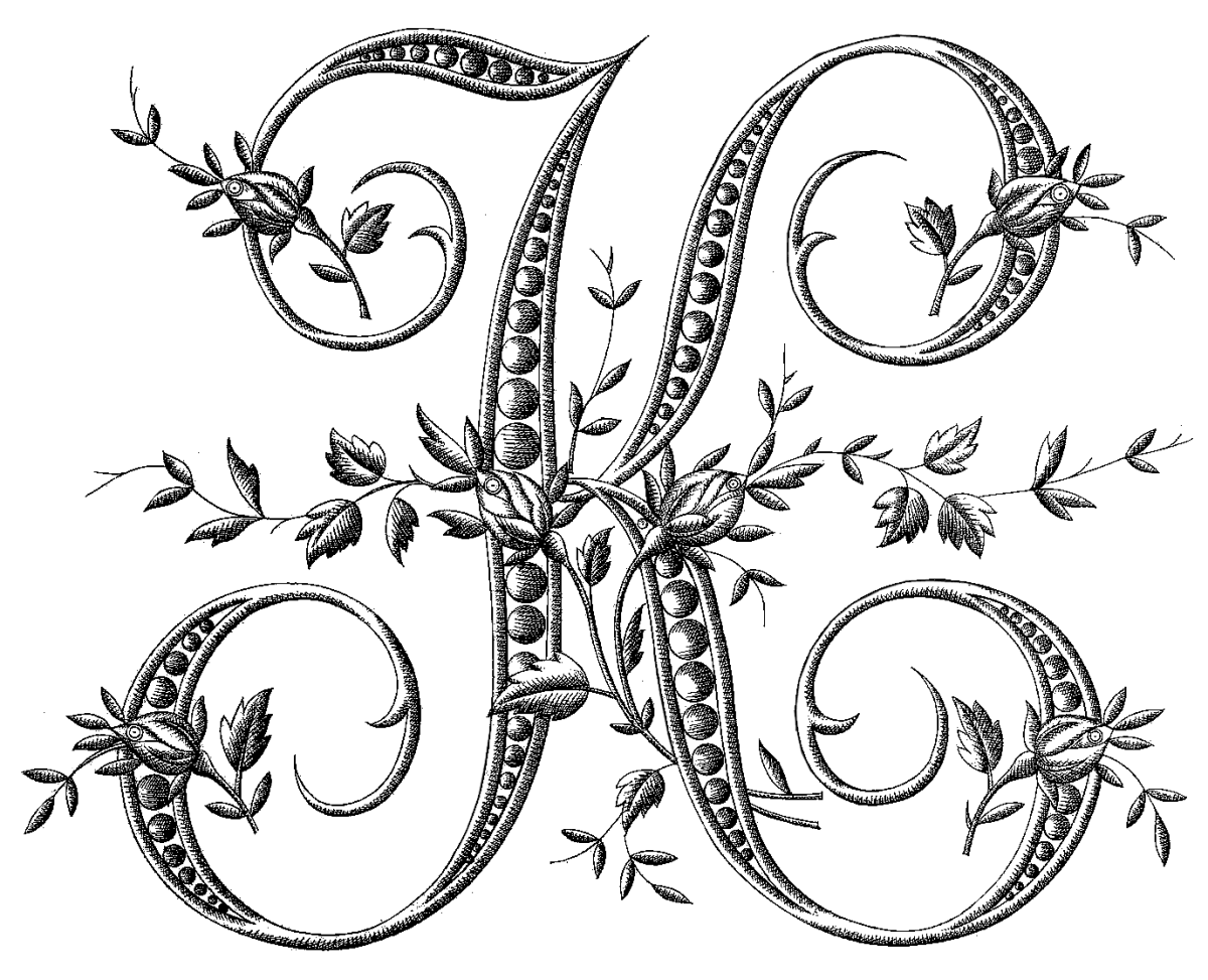 Буквы с цветочным орнаментом