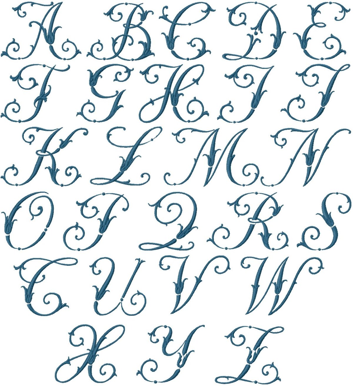 Шрифт с вензелями