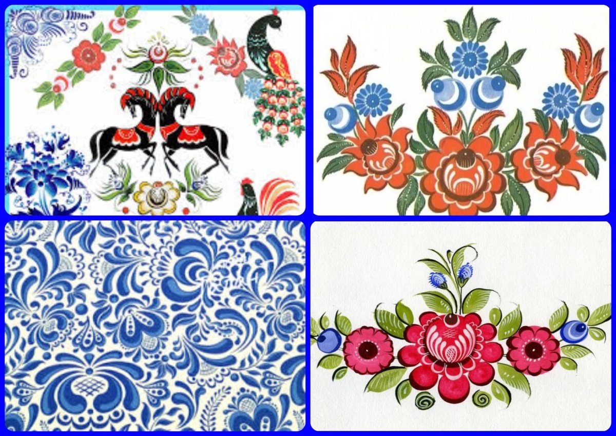 Хохлома Гжель Городецкая роспись