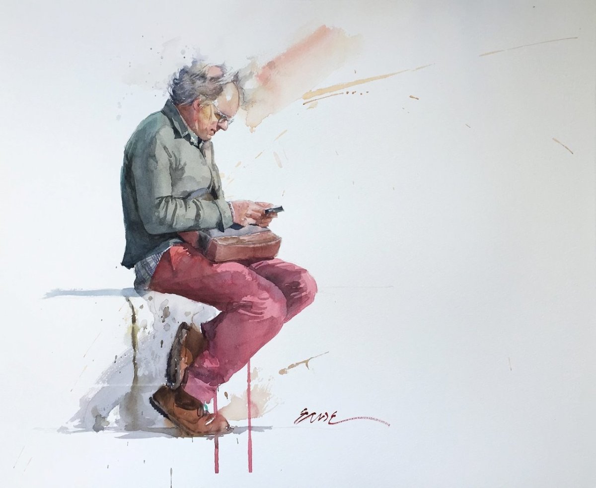 Стаффаж люди акварель