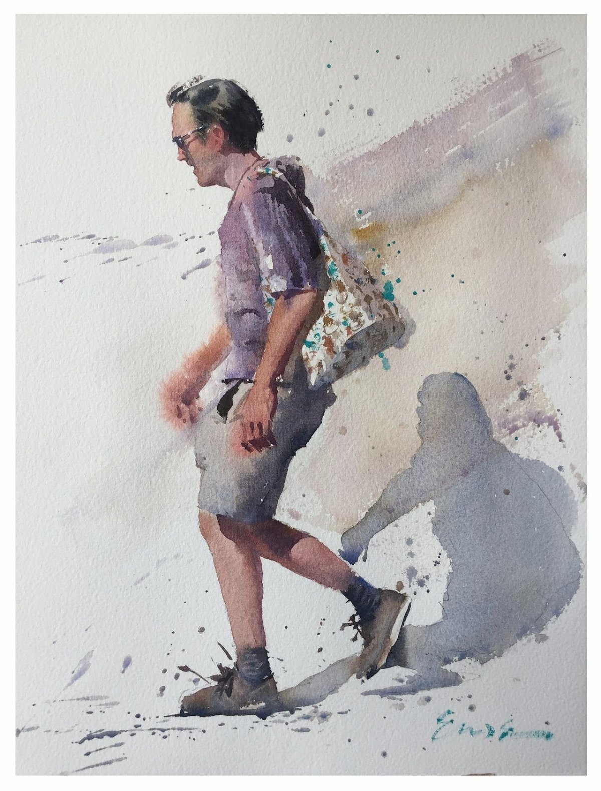 Этюд фигуры человека в технике гризайль