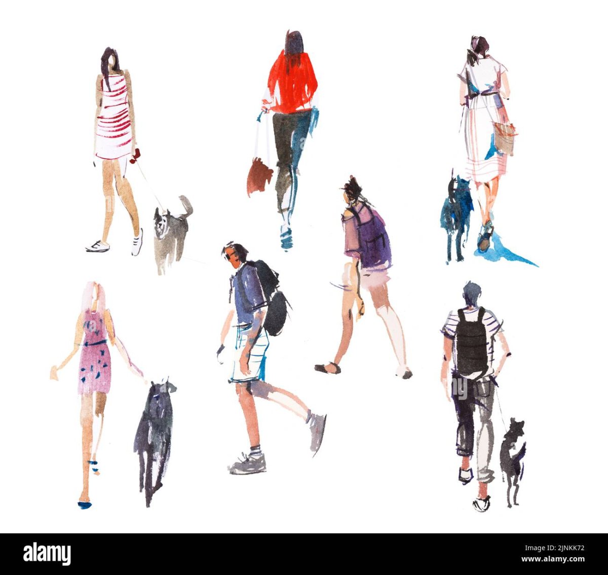 Зарисовки людей цветные