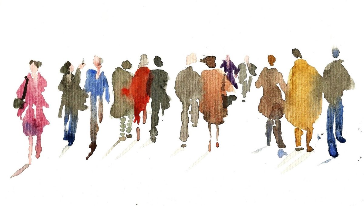 Люди акварелью