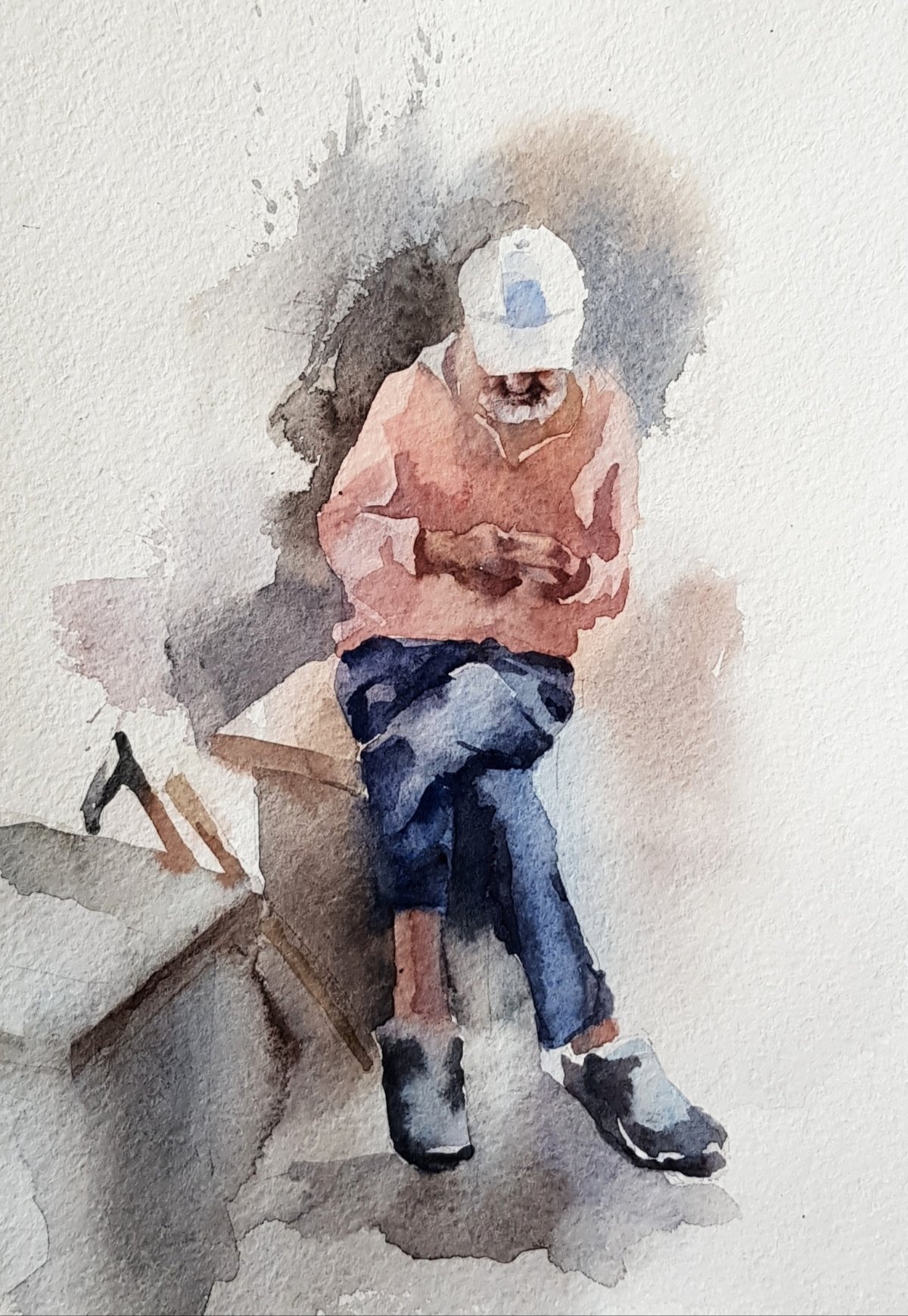 Наброски фигуры человека кистью