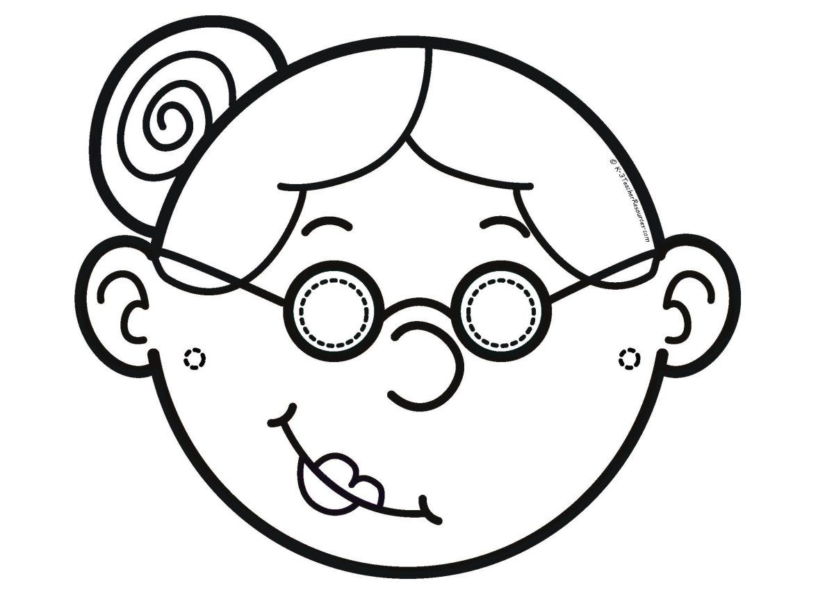 Маска бабушки раскраска