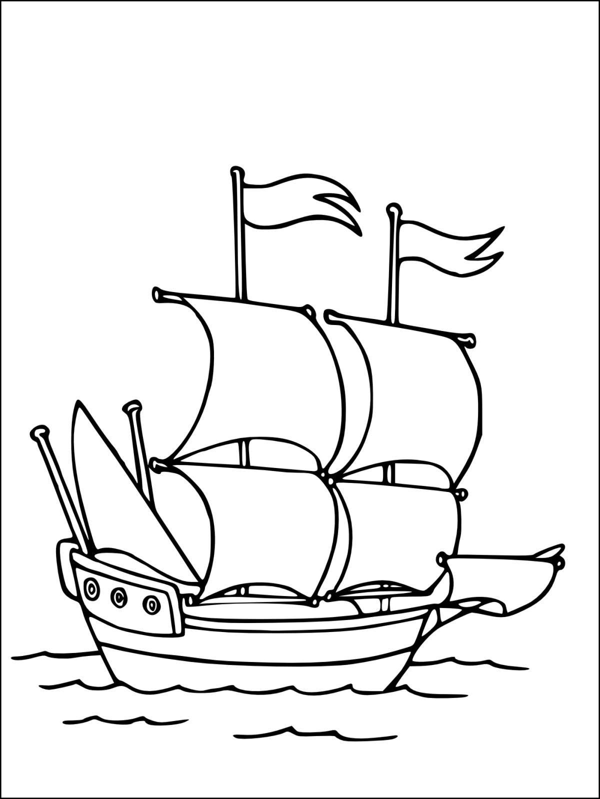 Раскраска. Кораблик