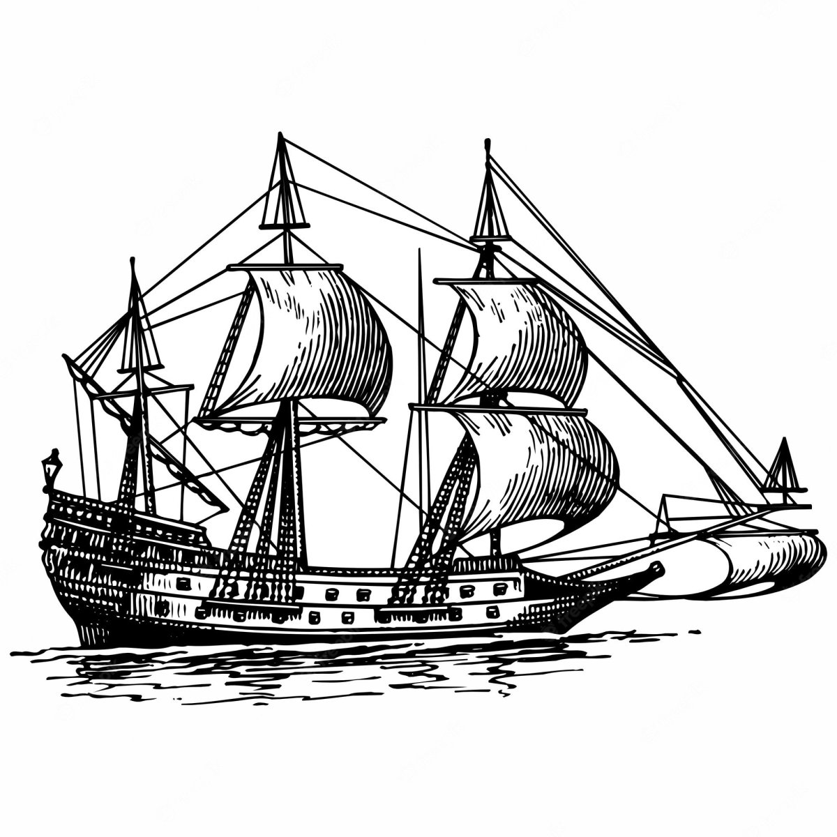 Корабль Петра 1 вектор