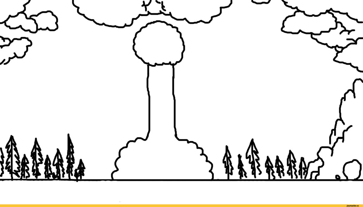 Рисунок ядерный взрыв в лесу