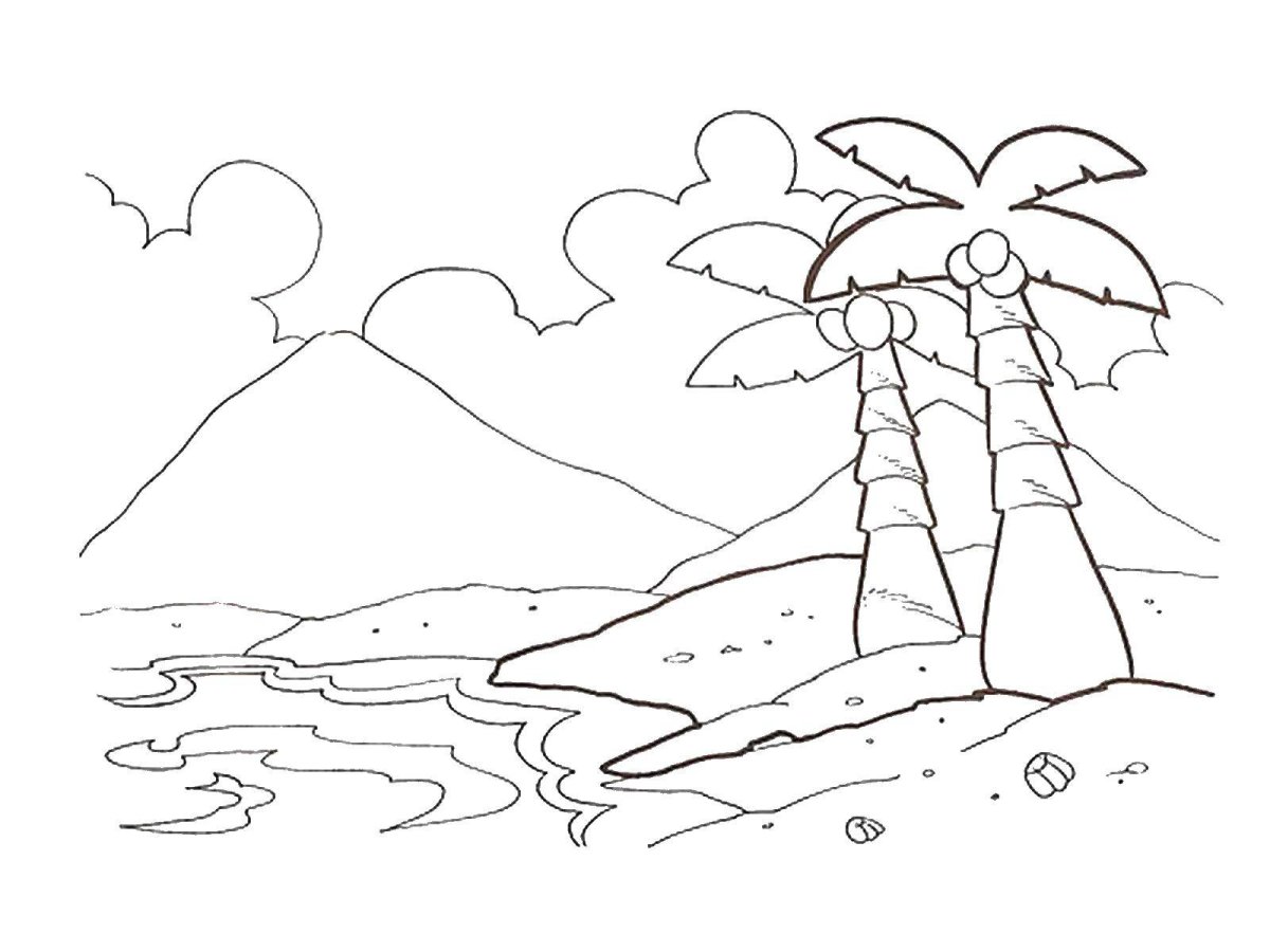 Пейзаж раскраска для детей