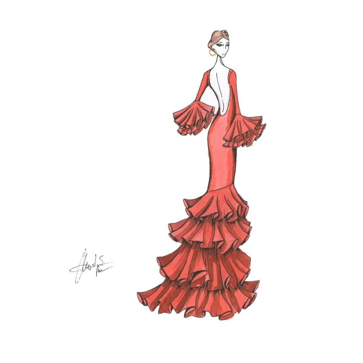 Раскрась исполнителей фламенко