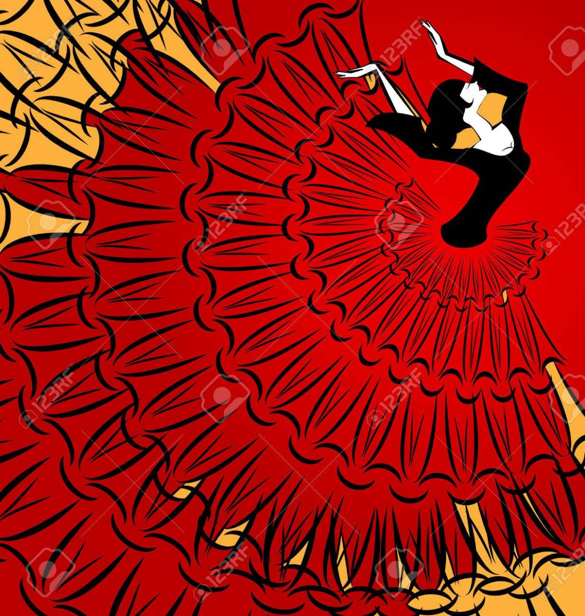 Танцовщица фламенко силуэт