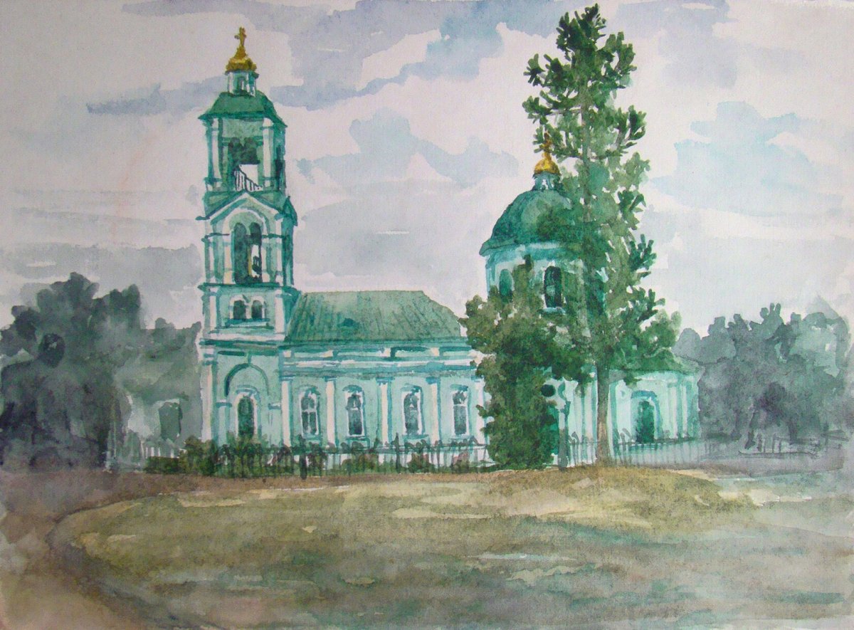 Ворота в Царицыно акварель