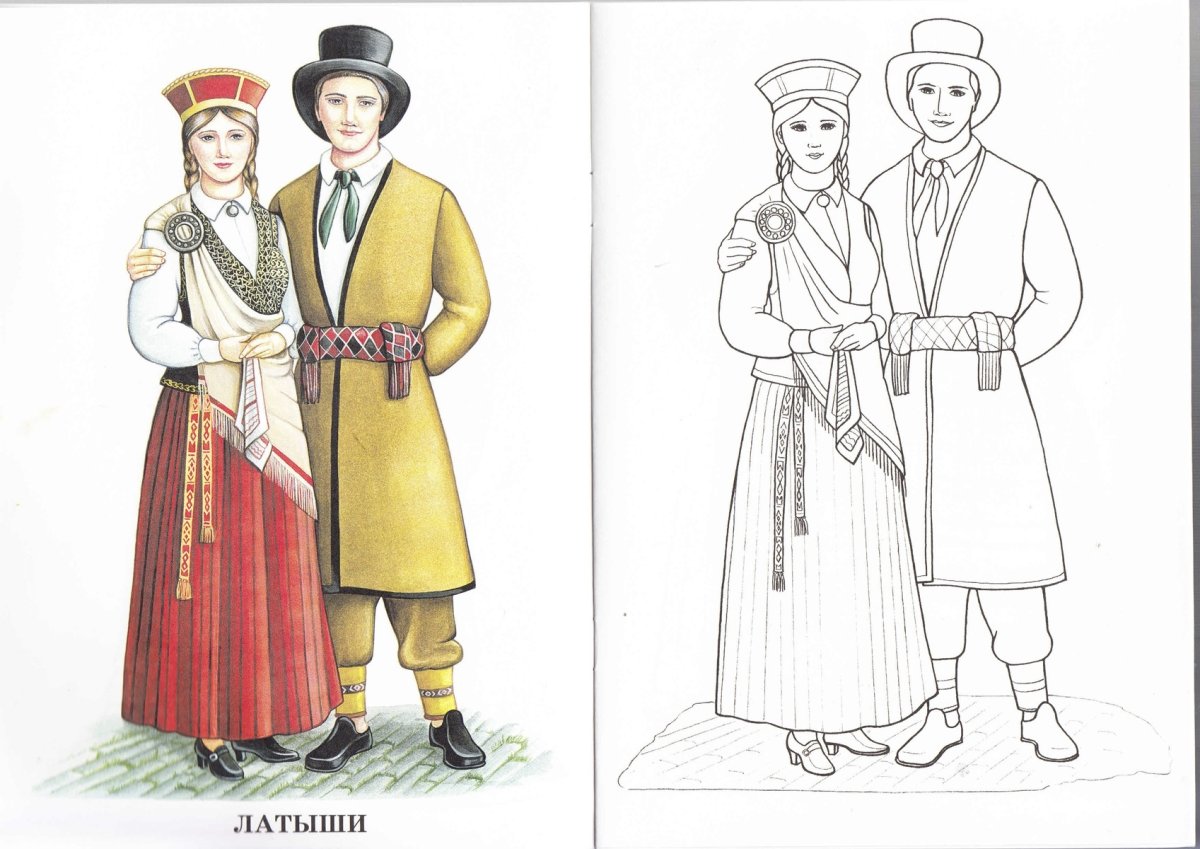 Национальный костюм бурятов раскраска
