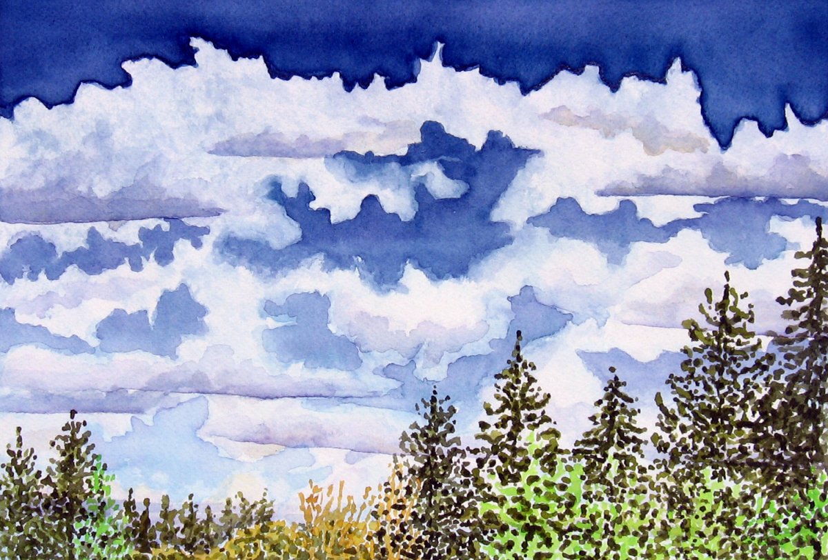 Облака акварелью