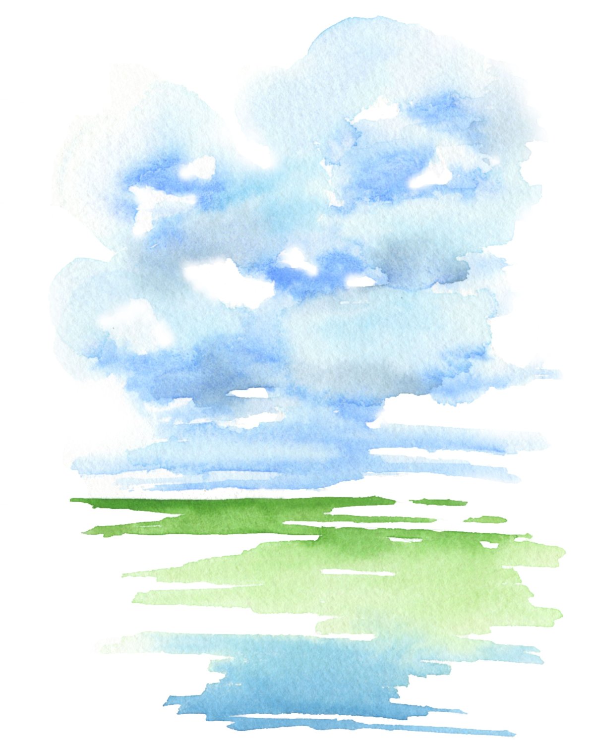 Рисование облаков акварелью