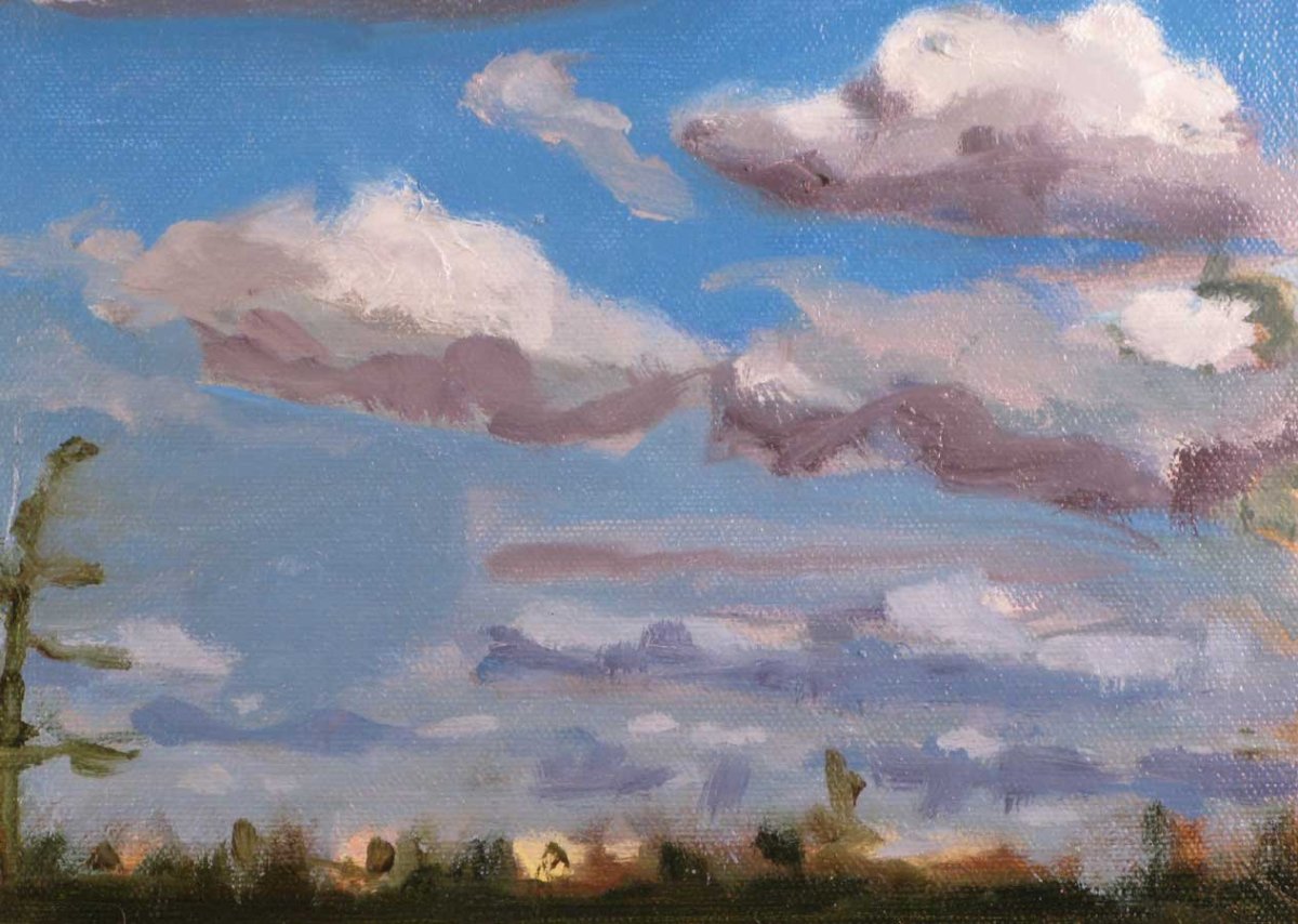 Облака гуашью