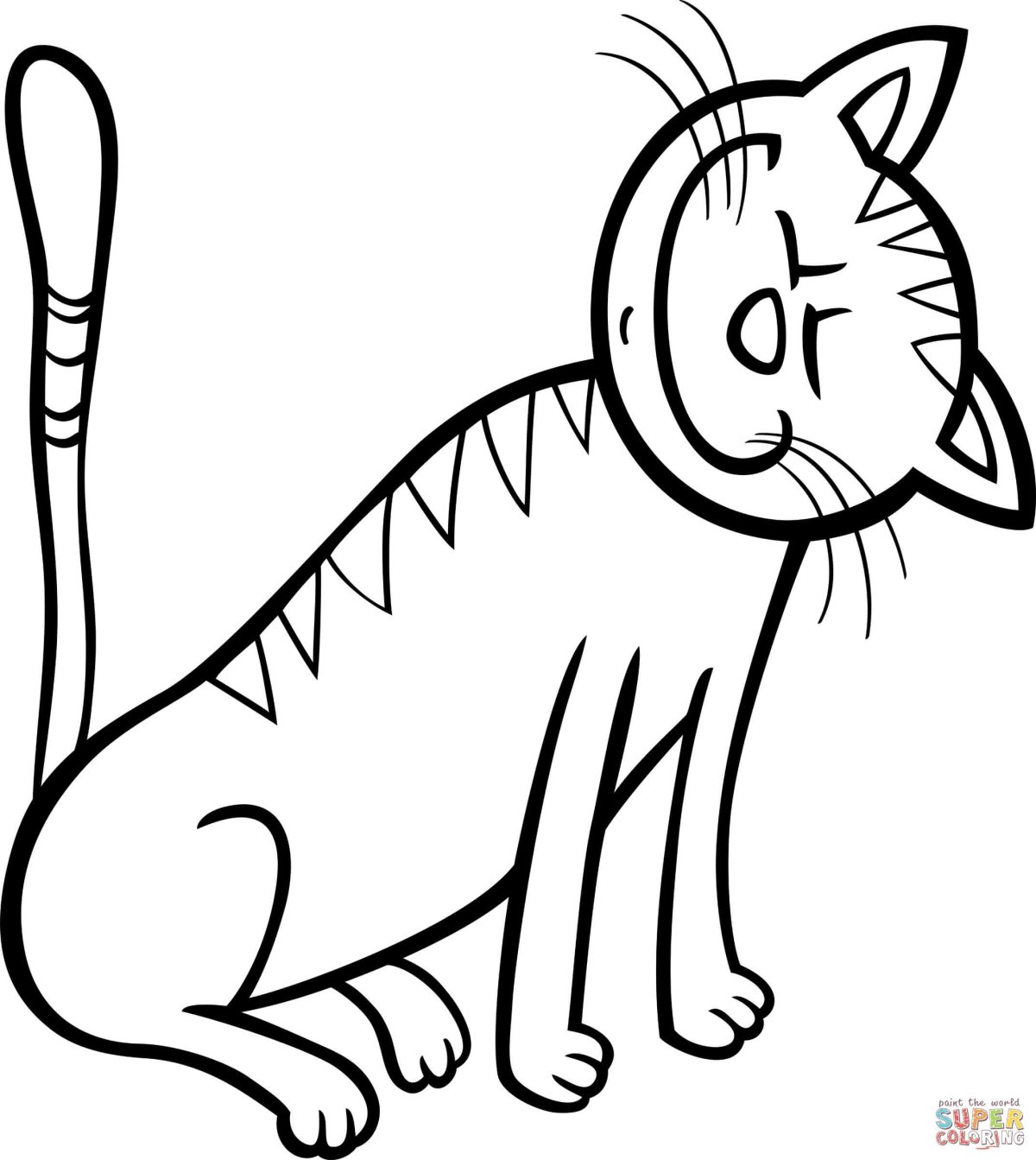 Раскраска полосатый кот