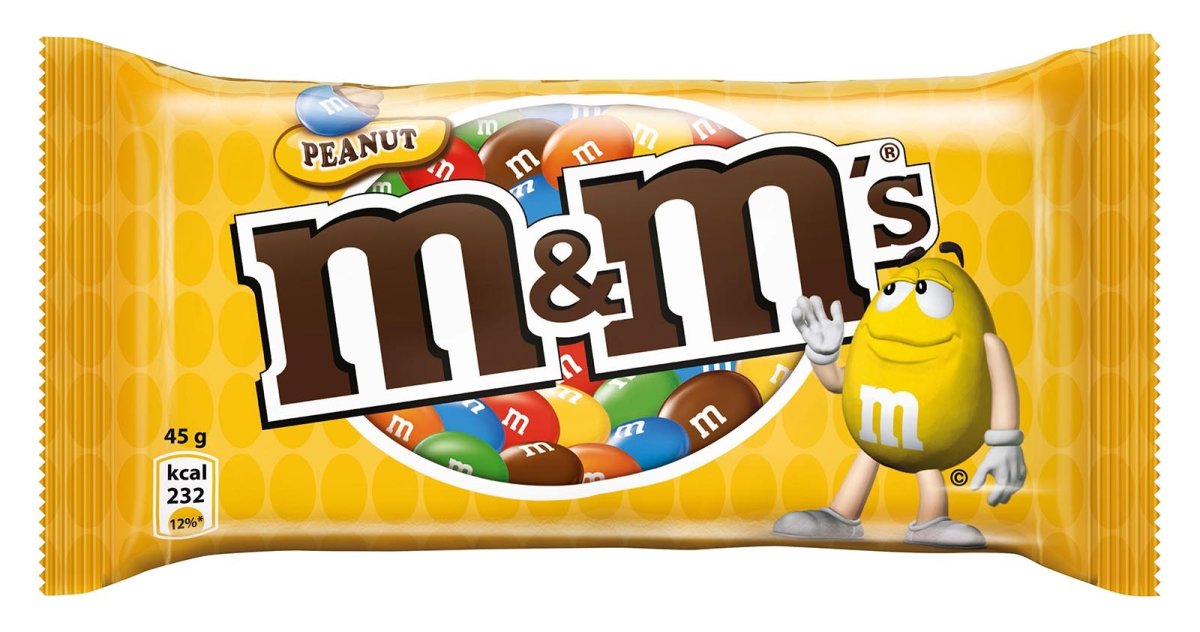 Драже m&MS молочный шоколад 45г, этикетка