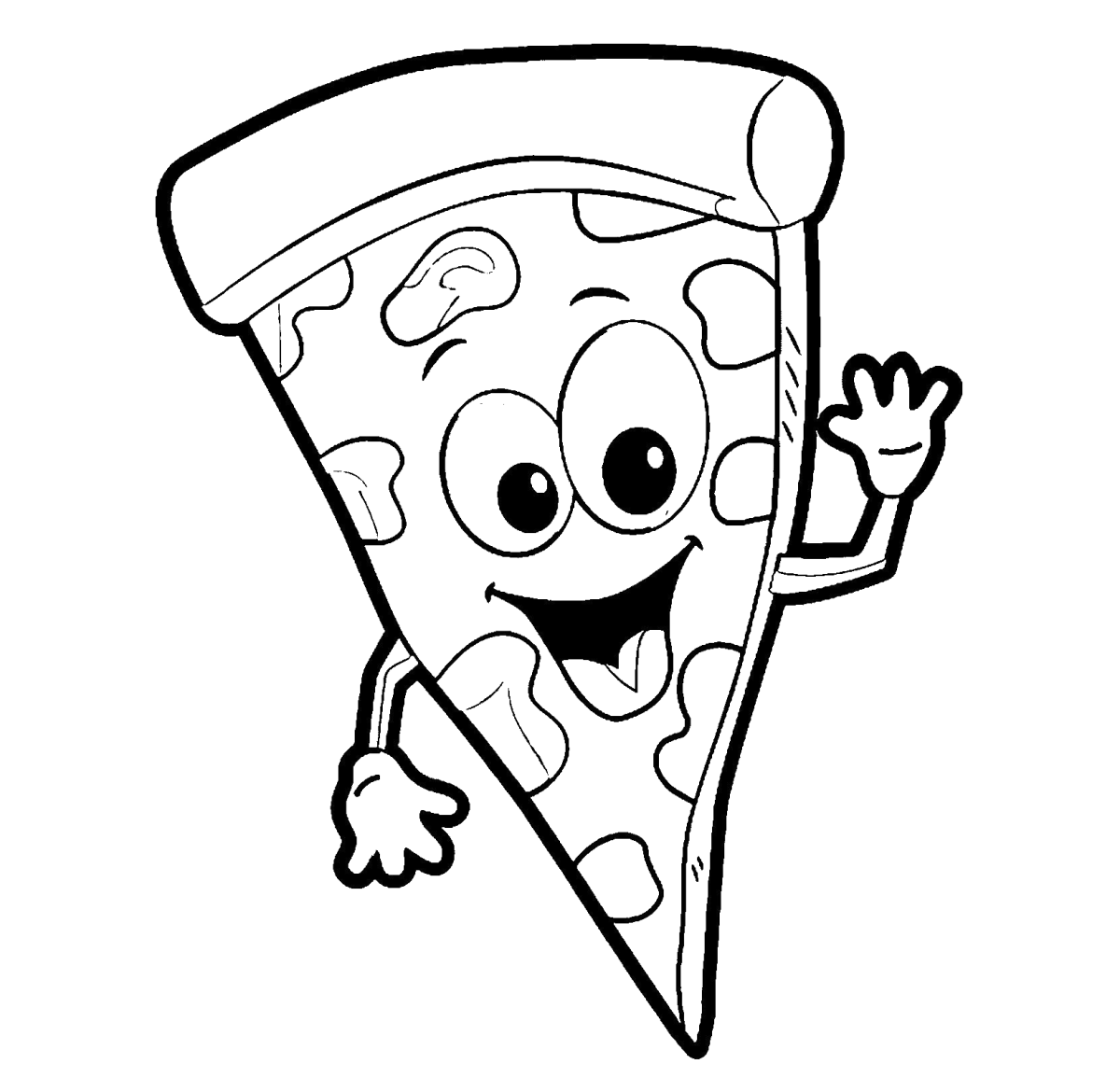 Раскраски еда милая пицца