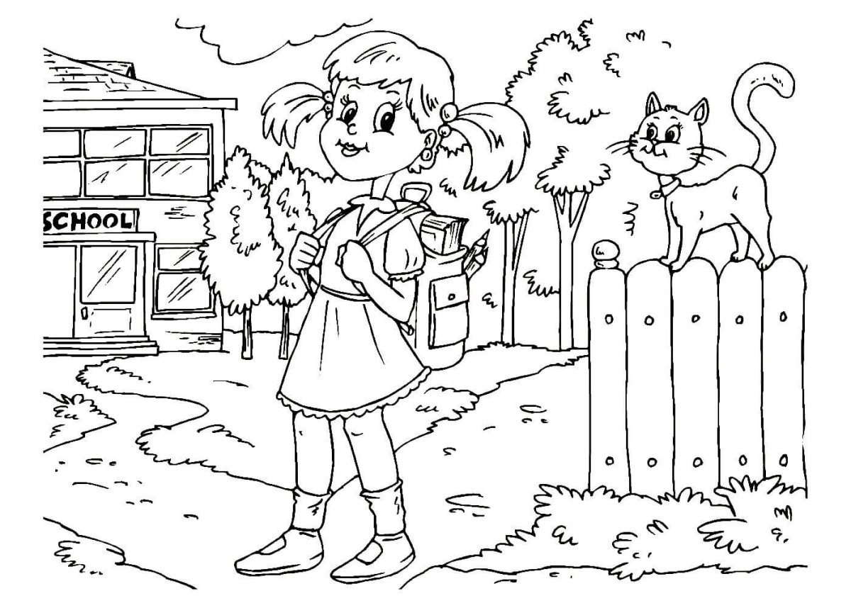 Девочка с шариками раскраска