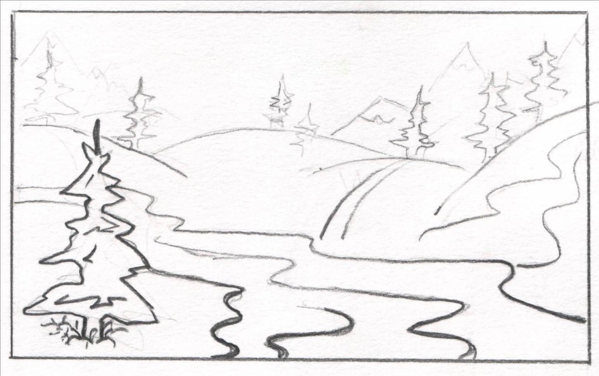 Раскраска кораблик по ручью весной для детей