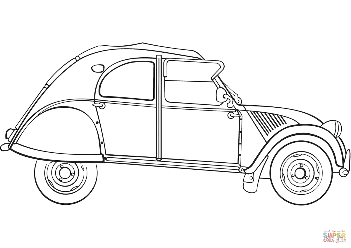 Citroen 2cv раскраска
