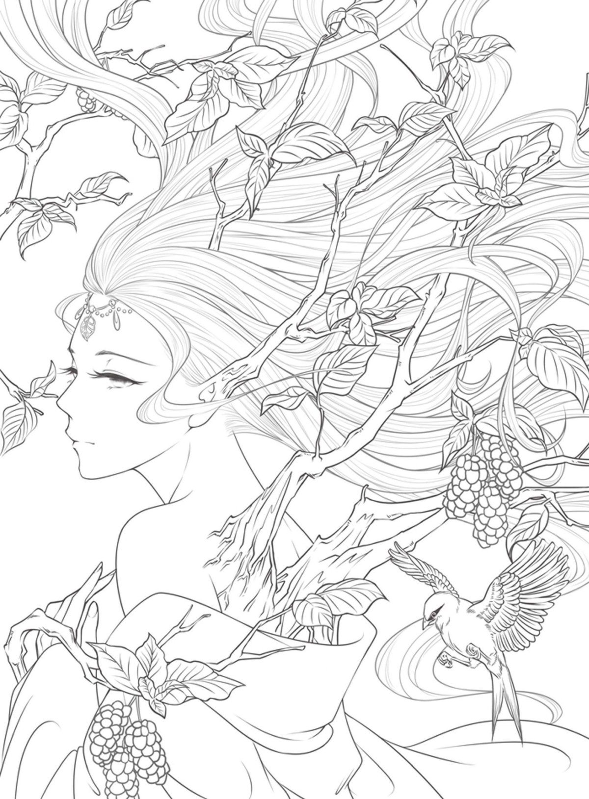 Раскраски для девочек фэнтези