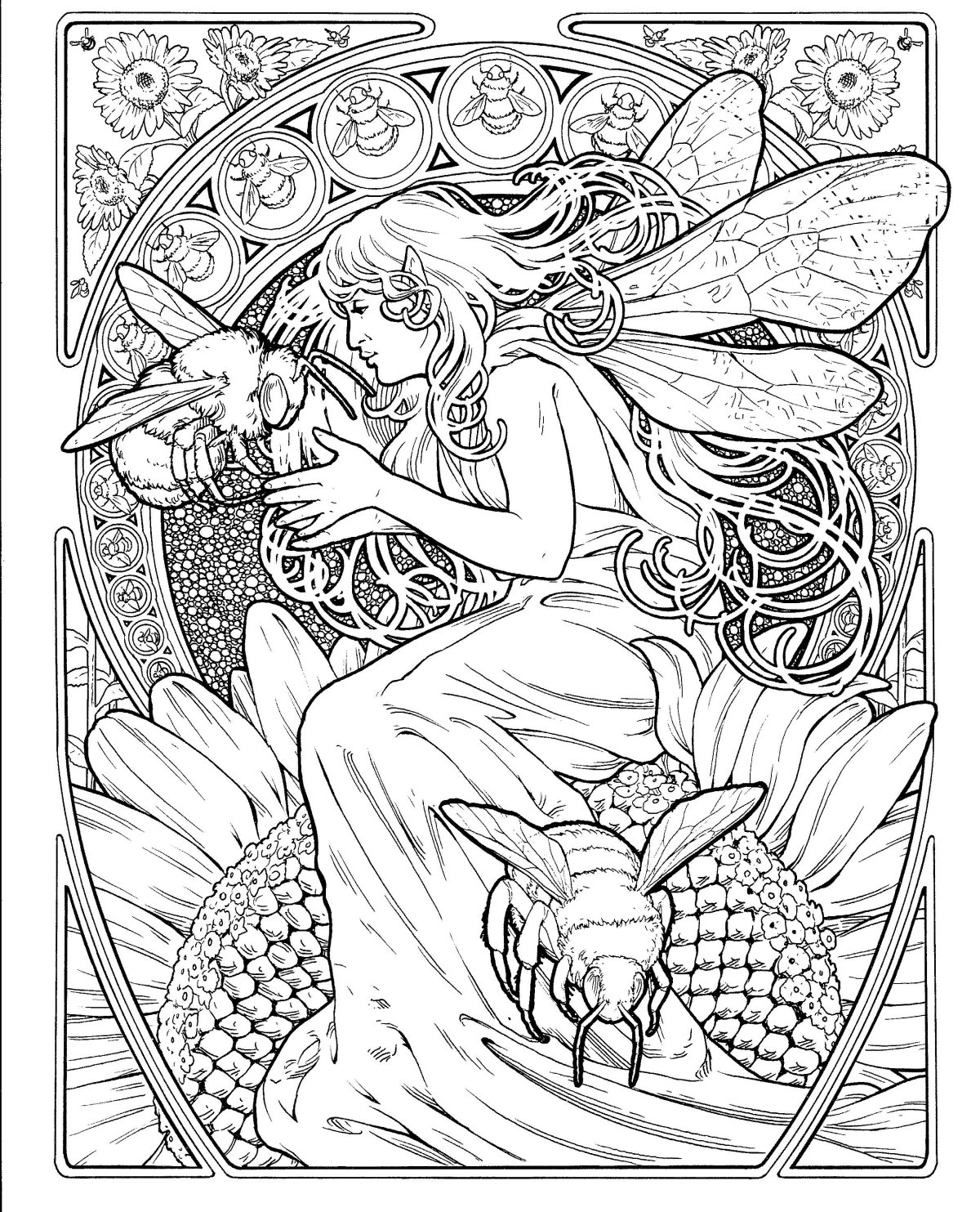 Раскраски для взрослых фэнтези