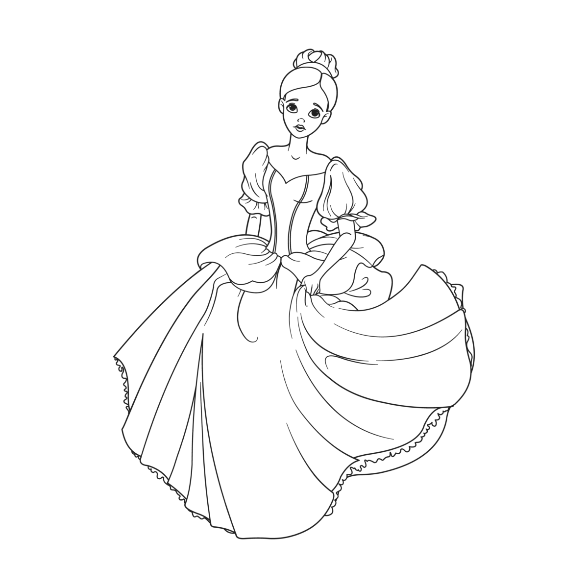 Раскраска принцесса Золушка и принц