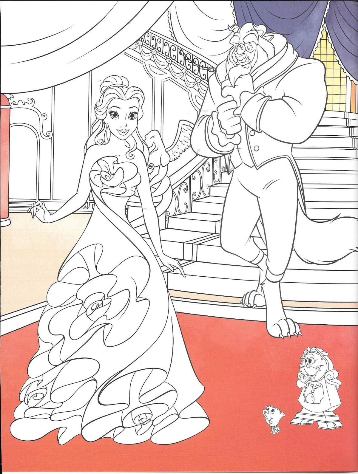 Раскраска красавица и чудовище 2017